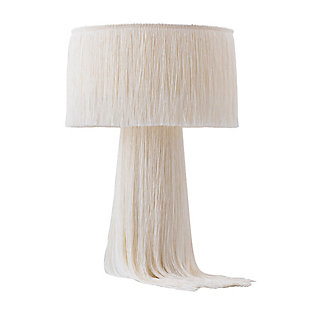 Draped with luxurious tassels, the Atolla collection will add warm lighting and textural elements to your space. Available as a pendant or table lamp, it'll be a unique decorative addition.Soft textural, tasseled design | Cord length: 98" | Switch type: On/Off | Max 25 Watt | Type A bulb | UL and CUL listed