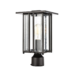 Bianca 1-Light Post Mount in Matte Black with Seedy Glass, , large