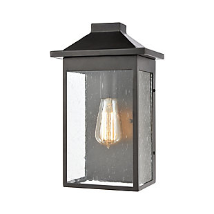 Bianca Lamplighter 1-Light Sconce in Matte Black with Seedy Glass, , rollover
