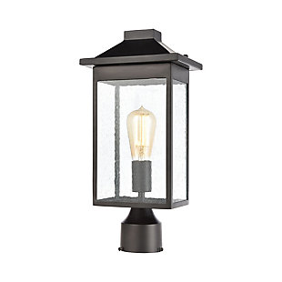 Bianca 1-Light Post Mount in Matte Black with Seedy Glass, , large