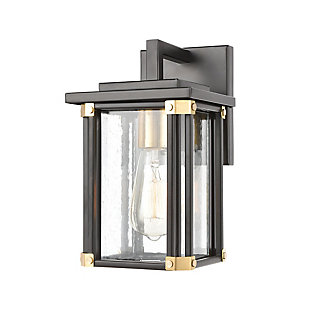 Bianca  1-Light Sconce in Matte Black with Seedy Glass, , large