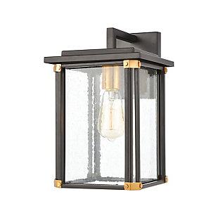 Bianca  1-Light Sconce in Matte Black with Seedy Glass, , rollover