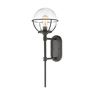Bianca Girard 1-Light Sconce in Charcoal with Clear Glass, , large