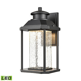 Bianca  Sconce in Matte Black with Seedy Glass - Integrated LED, , large