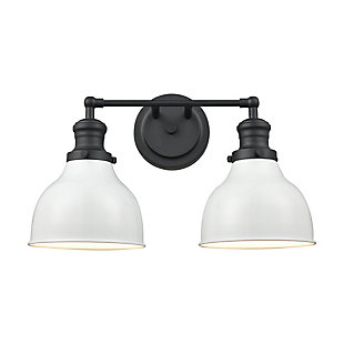 Stratford Home 2-Light Vanity Light in Charcoal/Satin Nickel, Charcoal, large