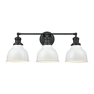 Stratford Home 3-Light Vanity Light in Charcoal/Satin Nickel, Charcoal, large