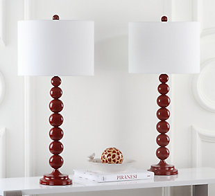 Safavieh Stacked Ball Table Lamp (Set of 2), Red, rollover
