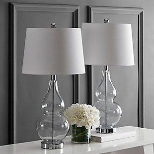 Safavieh Table Lamp (Set of 2), Clear/Chrome, rollover