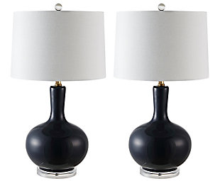 Safavieh Table Lamp (Set of 2), Navy/Clear, large