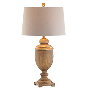 JONATHAN Y Kennedy 30.5" Resin LED Table Lamp, Brown Faux Wood, , large