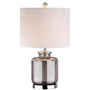 JONATHAN Y Marsh 22" Glass LED Table Lamp, Smoked Gray, , large