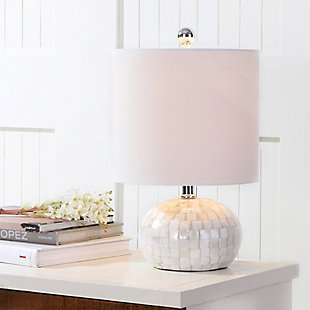 JONATHAN Y Wilson 16" Seashell LED Table Lamp, Ivory, , rollover