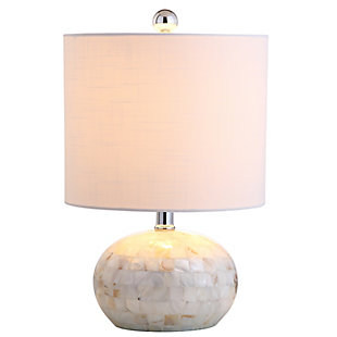 JONATHAN Y Wilson 16" Seashell LED Table Lamp, Ivory, , large