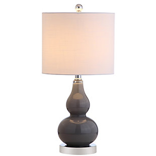 JONATHAN Y Anya 20.5" Mini Glass LED Table Lamp, Gray, Gray/White, large