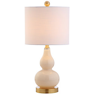 JONATHAN Y Anya 20.5" Mini Glass LED Table Lamp, Ivory, Ivory/White, rollover