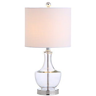 JONATHAN Y Colette 20" Mini Glass LED Table Lamp, Clear, Clear/White, rollover