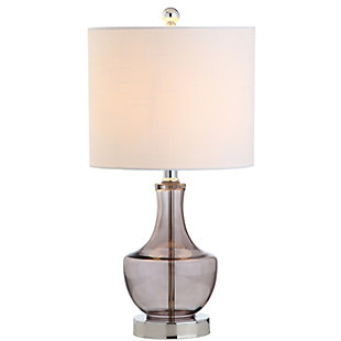JONATHAN Y Colette 20" Mini Glass LED Table Lamp, Smoked Gray, Smoke Gray/White, rollover