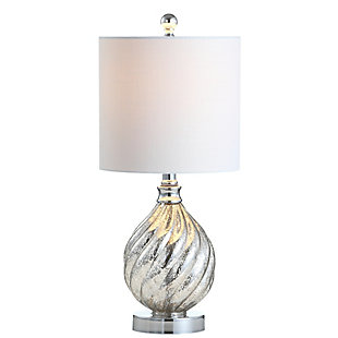 JONATHAN Y Lawrence 20.5" Glass/Metal LED Table Lamp, Mercury Silver, , large