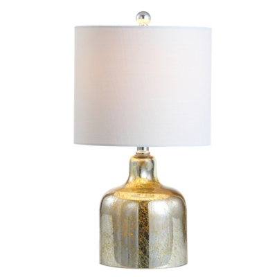 JONATHAN Y Gemma 19" Glass Bell LED Table Lamp, Gold, Gold/White, large