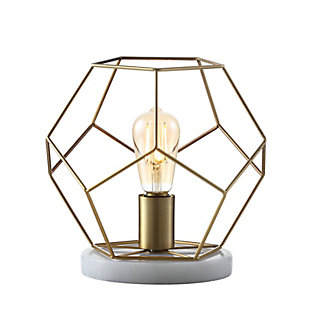 JONATHAN Y James 10" Metal/Marble LED Table Lamp, Brass, , rollover