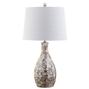 JONATHAN Y Verna 26.5" Seashell LED Table Lamp, Ivory/Beige, , large
