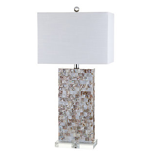 JONATHAN Y Cannon 29" Seashell and Crystal LED Table Lamp, Natural/Clear, , large
