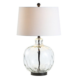 JONATHAN Y Rae 26.5" Glass/Metal LED Table Lamp, Clear/Black, , large