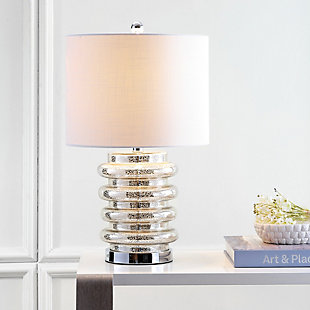 JONATHAN Y Allen 22.75" LED Glass Table Lamp, Mercury Silver, , rollover