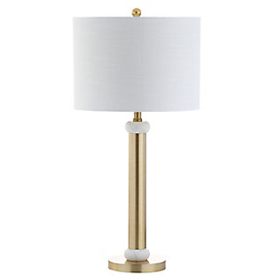 JONATHAN Y Gregory 27" Metal/Marble LED Table Lamp, Gold/White, , large