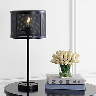JONATHAN Y Wilcox 25" Minimalist Metal LED Table Lamp, Black, , rollover