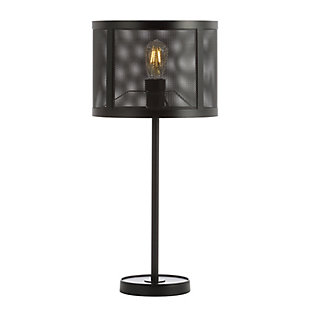 JONATHAN Y Wilcox 25" Minimalist Metal LED Table Lamp, Black, , large