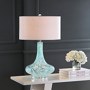 JONATHAN Y Montreal 29" Glass/Acrylic LED Table Lamp, Ice Blue, , rollover