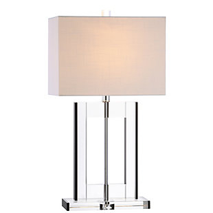 JONATHAN Y Parish 26" Crystal LED Table Lamp, Clear/Black, , rollover