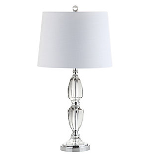 JONATHAN Y Graham 27" Crystal LED Table Lamp, Clear/Chrome, , large