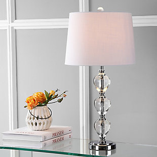 JONATHAN Y Cole 27" Crystal LED Table Lamp, Clear/Chrome, , rollover