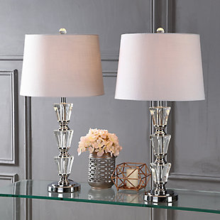 JONATHAN Y Layla 27" Crystal LED Table Lamp, Clear (Set of 2), , rollover