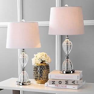 JONATHAN Y Aubrey 24" Crystal LED Table Lamp, Clear (Set of 2), , rollover