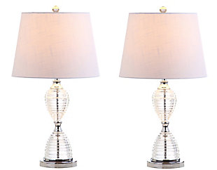 JONATHAN Y Aubrey 24" Crystal LED Table Lamp, Clear (Set of 2), , large