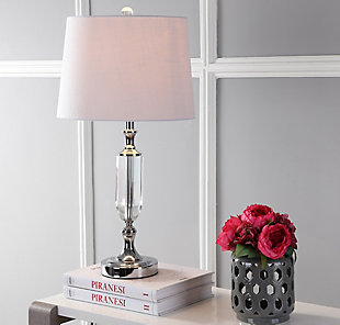 JONATHAN Y Bella 27" Crystal LED Table Lamp, Clear, , rollover