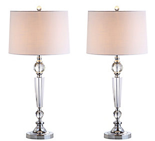 JONATHAN Y Emma 29.5" Crystal LED Table Lamp, Clear (Set of 2), , large