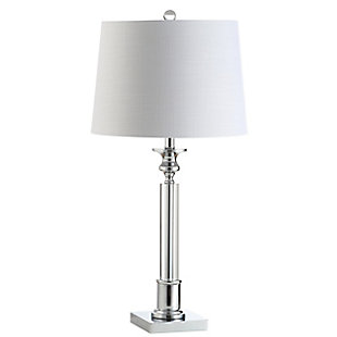 JONATHAN Y Dean 28" Crystal LED Table Lamp, Clear/Chrome, , large