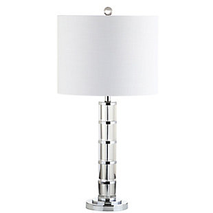 JONATHAN Y Hailey 26" Crystal LED Table Lamp, Clear/Chrome, , large
