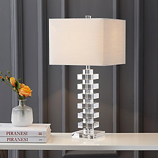 JONATHAN Y June 28" Crystal LED Table Lamp, Clear, , rollover