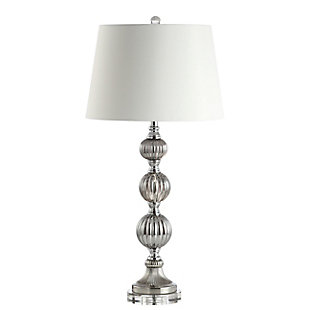 JONATHAN Y Vivienne 31" Triple Sphere Glass/Crystal LED Table Lamp, Smoked Gray, , large