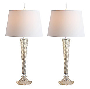 JONATHAN Y Caterina 32" Glass LED Table Lamp, Champagne (Set of 2), , large