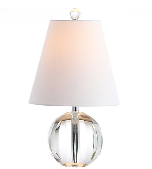 JONATHAN Y Goddard 16" Crystal Ball/Metal LED Table Lamp, Clear, , large