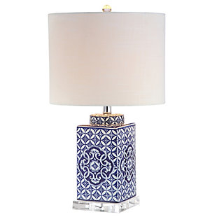 JONATHAN Y Choi 23" Chinoiserie LED Table Lamp, Blue/White, , large
