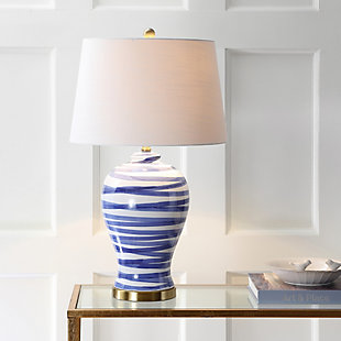 JONATHAN Y Joelie 29" Ceramic LED Table Lamp, Blue/White, Brown/White, rollover