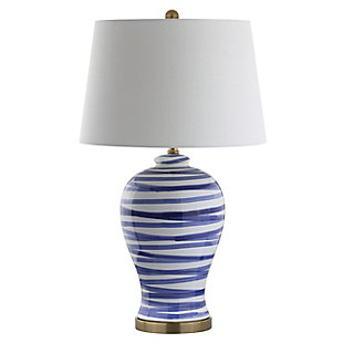 JONATHAN Y Joelie 29" Ceramic LED Table Lamp, Blue/White, Brown/White, large
