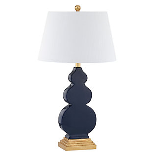 JONATHAN Y Carter 29" Ceramic/Resin LED Table Lamp, Navy/Gold, Gray/Gold/White, large